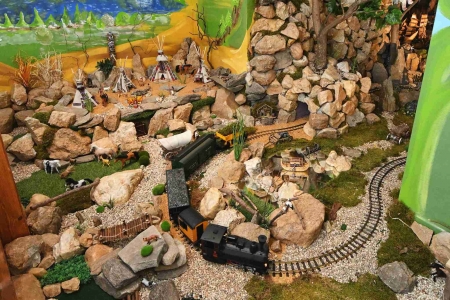 Children's world with a model train