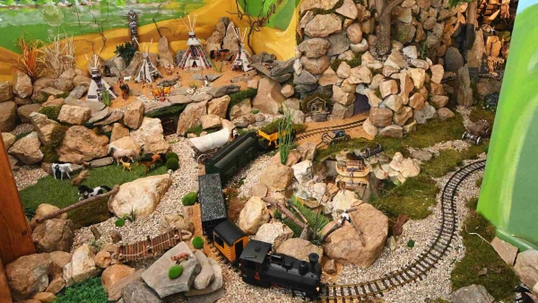 Children's world with a model train