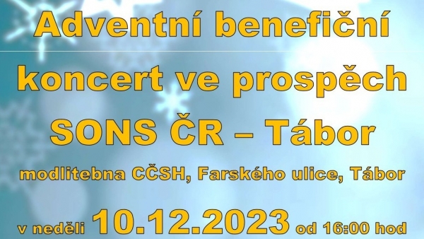 Adventní benefiční koncert ve prospěch SONS ČR - Tábor