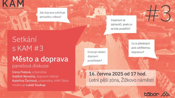 Setkání s KAM v Letní pěší zóně: panelová diskuse na téma MĚSTO A DOPRAVA